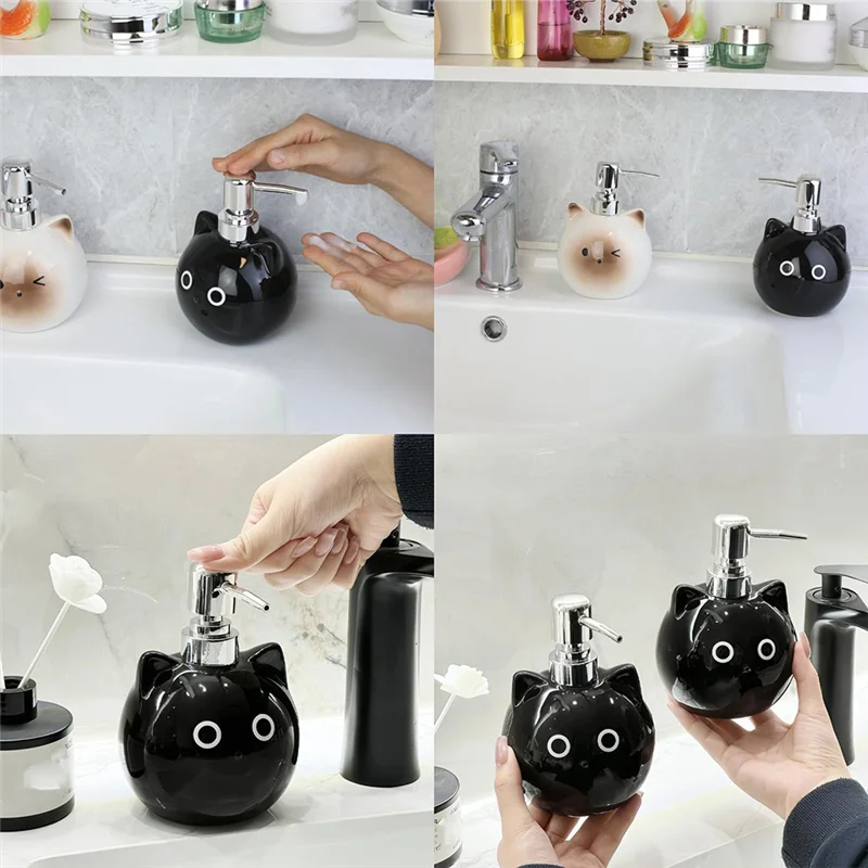 

AB42- Дозатор для мыла для кошек Дозатор для мыла для рук с милыми животными Дозатор для мыла для рук в ванной комнате