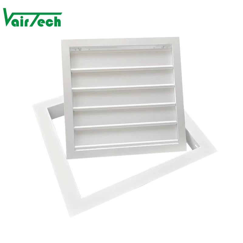 ช่องระบายอากาศภายในแบบสองด้าน บานเกล็ดประตูพลาสติก ช่องระบายอากาศ ขนาดภายนอก 10 นิ้ว × 6 นิ้ว สำหรับการเปิด