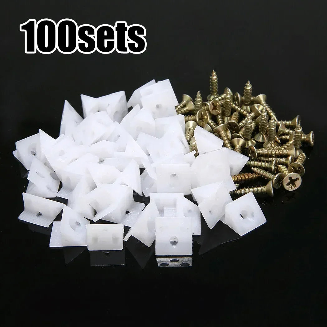 100PCS Furniture Repair Wedges Corner Bracket For Chest Drawer Bottom Sagging Repair Fix Mend Mending Hardware Parts NEW