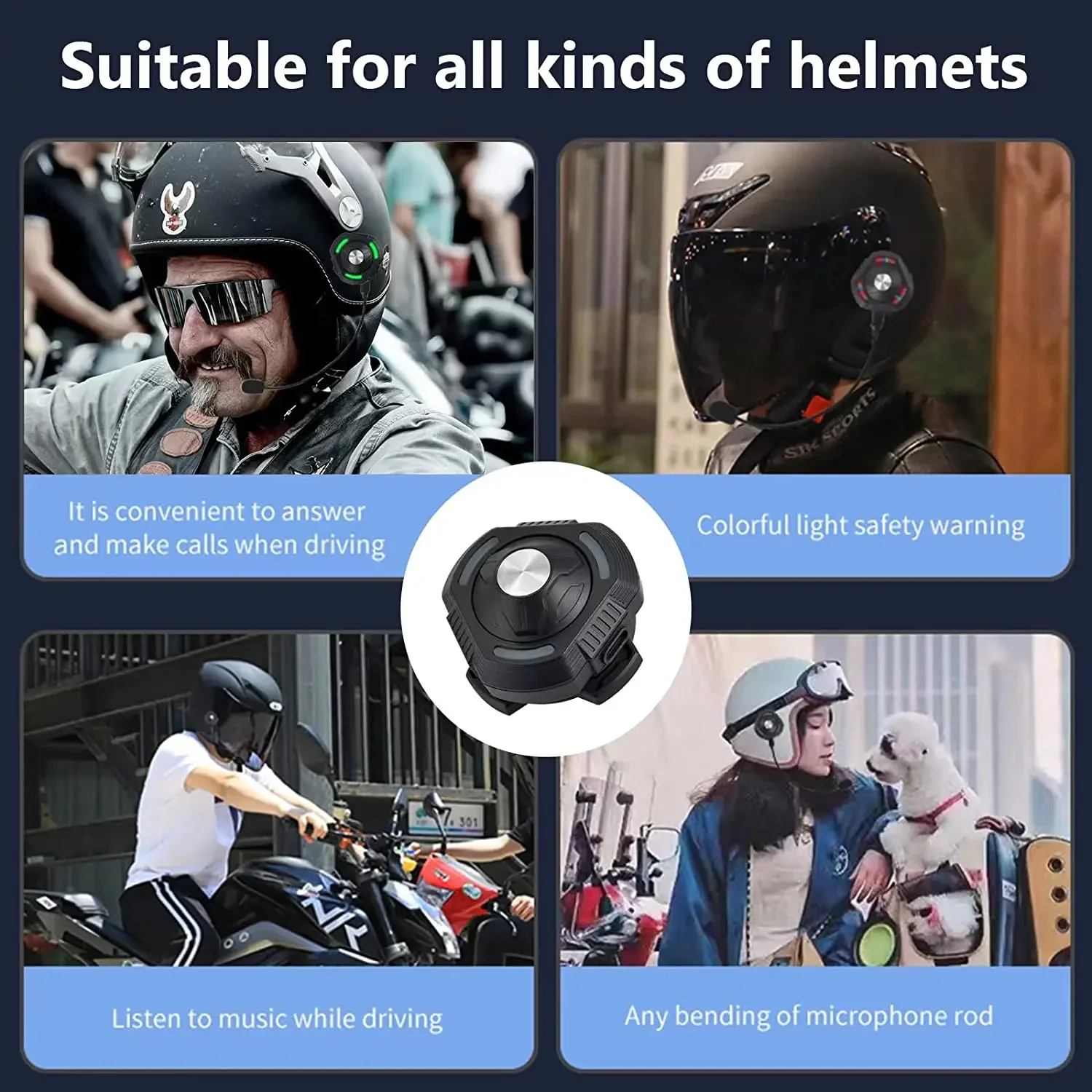 Motorcycle Helmet Bluetooth Headsets Bluetooth 5.3 Waterproof Bone Conduction Motorcycle Bluetooth Speaker with DSP Microphone