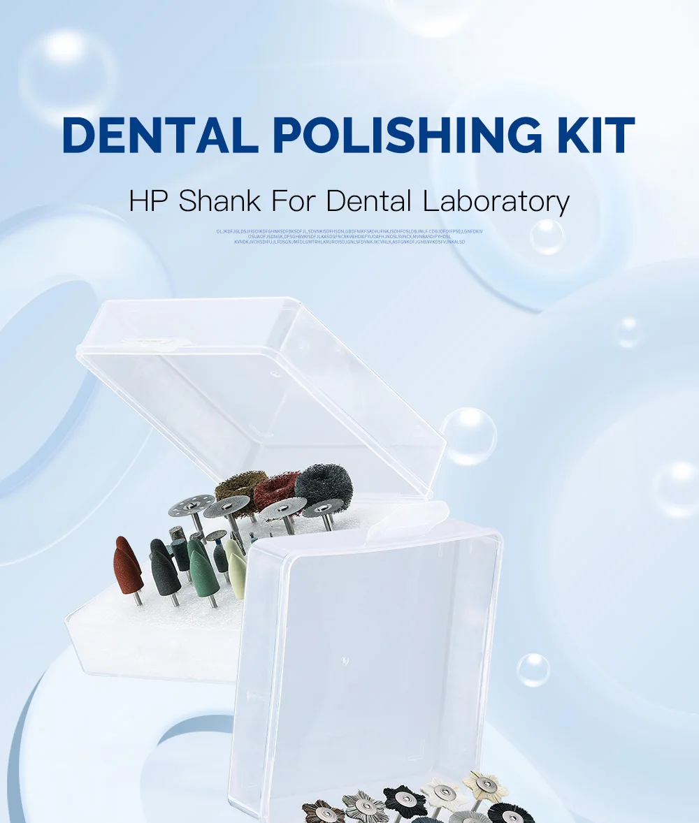 51-teiliges AZDENT Dental-Labor HP Polier-Set 2,35mm zum Schleifen von Keramik Porzellan Niedrigdrehzahl-Polierer Bürsten Fräser Scheiben für Zahnmedizin – Detail 1