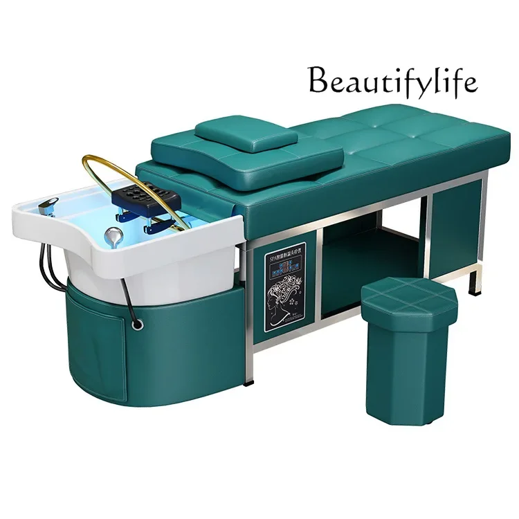 Ceramic Basin Shampoo Chair High-End Barber Shop Water Circulation Fumigation Shampoo Beauty Salon Bed