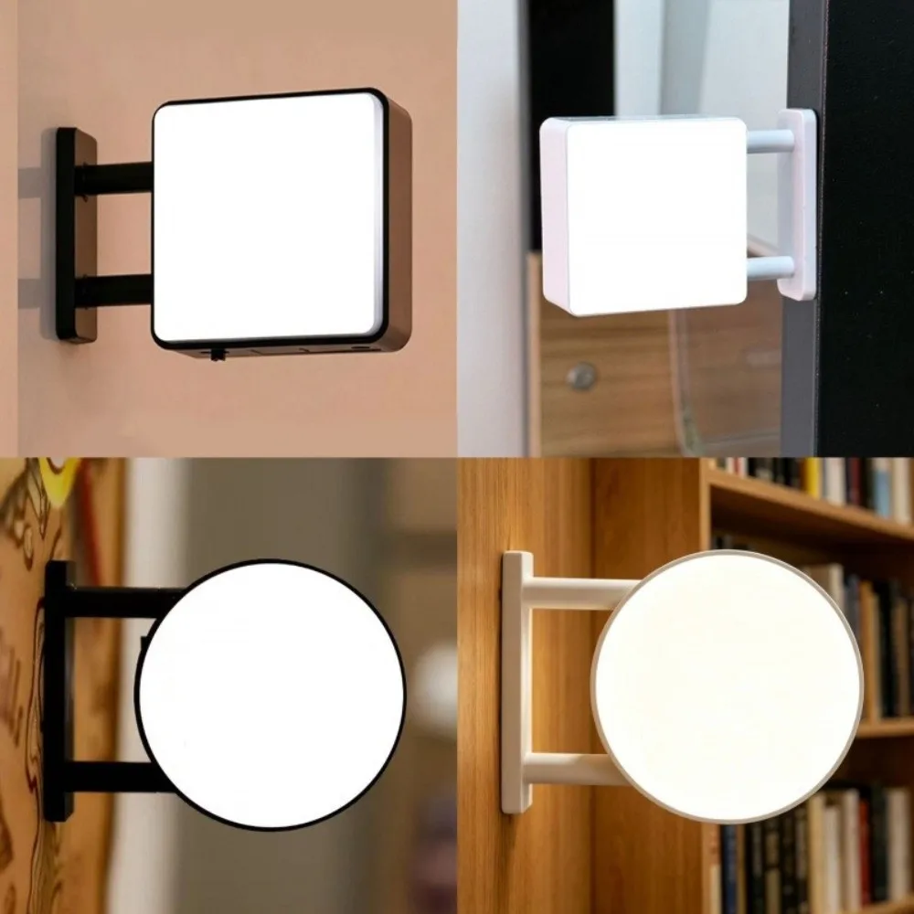 Miniature LED Refrigerator Magnet Light Sign No Pattern Round Square Luminous Blank Fridge Sticker Magnetic Base Energy Saving