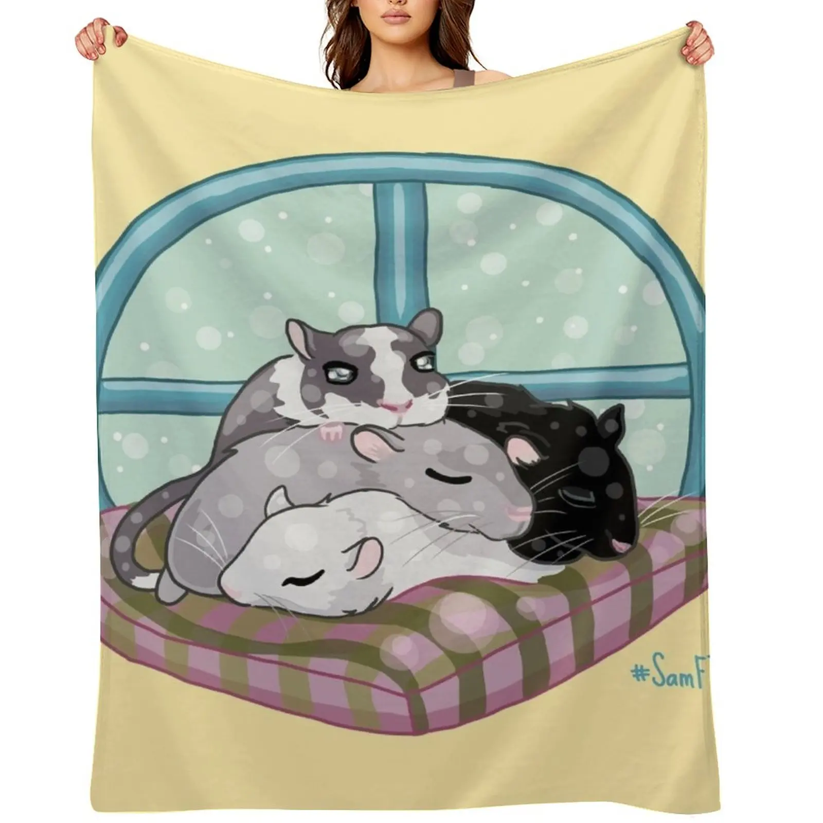 

Cozy Gerbils Throw Blanket For Sofa Thin Shaggy Luxury Brand Furry Blankets