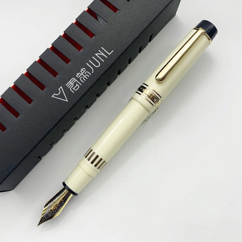 WingSung/JUNLAI Large 930 Resin Piston Fountain Pen N0.9 Iraurita F/M/B Nib Gold/Silver Clip Business Student Writing Gift Pen image 5