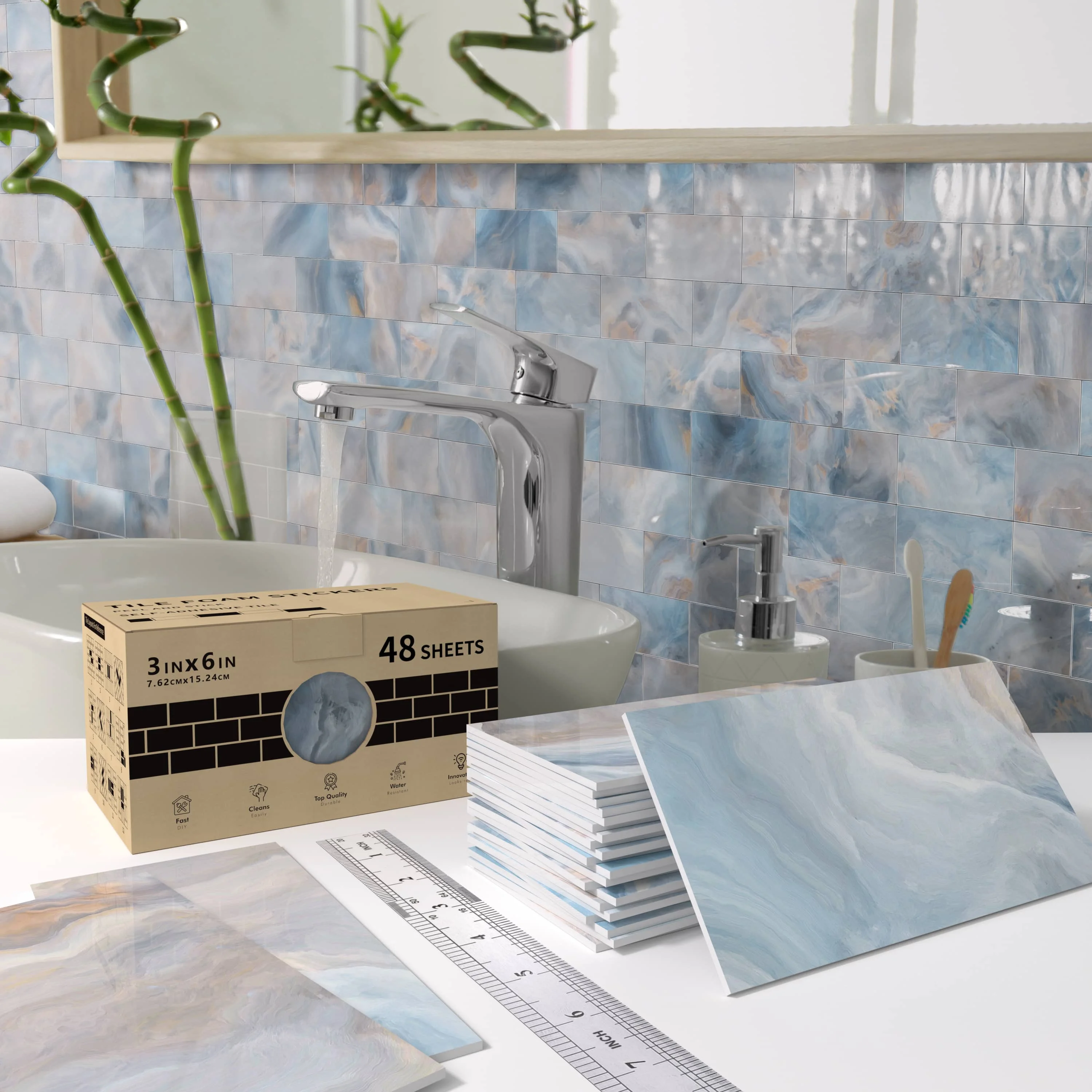 

Thickened crystal foam self-adhesive ceramic tile sticker, waterproof and oil proof, suitable for indoor home decoration