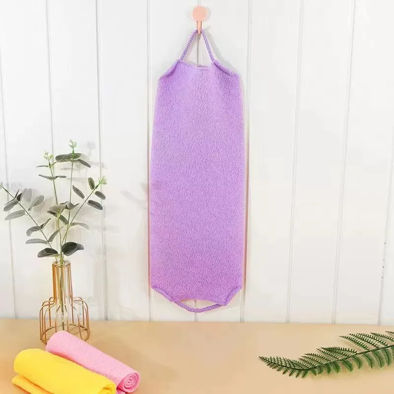 Ręcznik złuszczający do pleców z długą rączką - mocny uchwyt do dokładnego czyszczenia i usuwania martwego naskórka - akcesorium do kąpieli