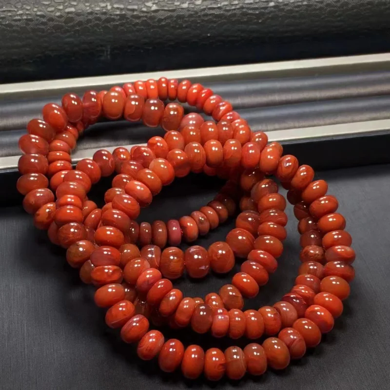 Natural Liangshan South Hongchuan Material Abacus Beads-9mm Bracelet