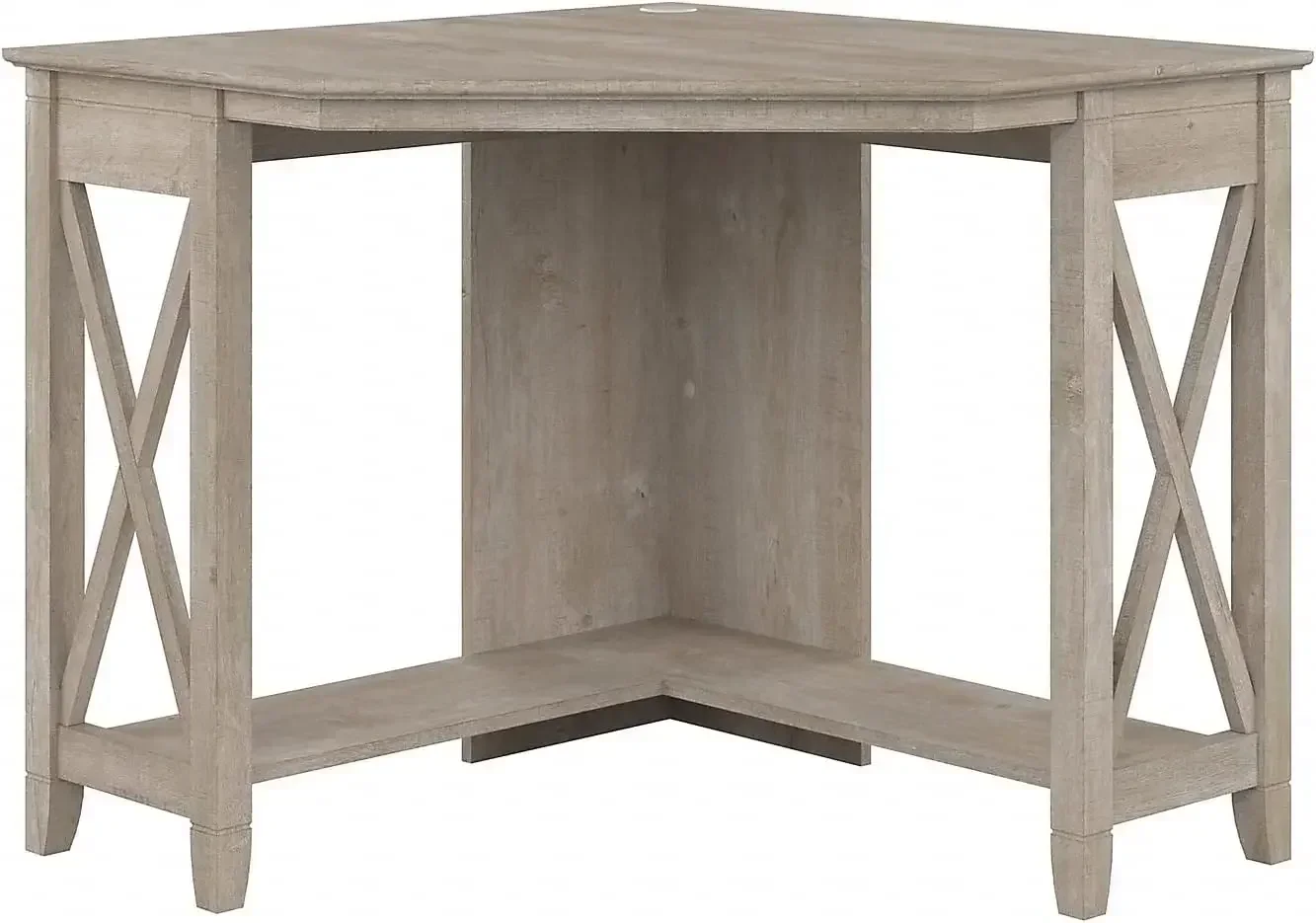 Bush Furniture Key West Small Corner Desk in Washed Gray