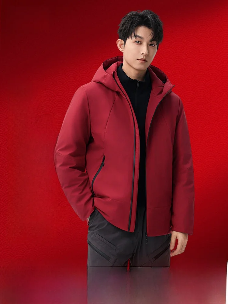 

90% Goose down Men's Jacket Snow Flying 2025 Winter Collection Outdoor Casual Fashion Warm Short Zipper Coat