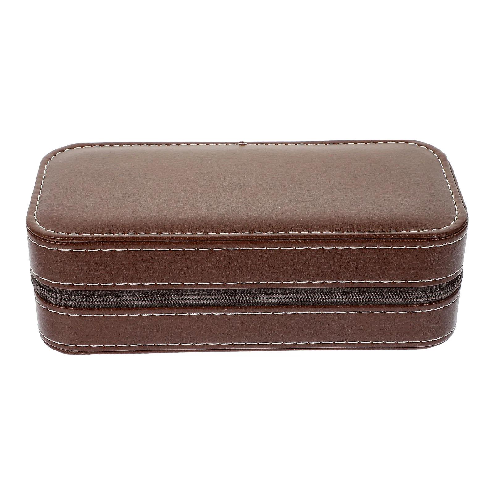 

Vintage Style Pu Watch Case Zipper Design Two Slots Travel Watch Holder For Men Women Durable Elegant Storage Display Packaging