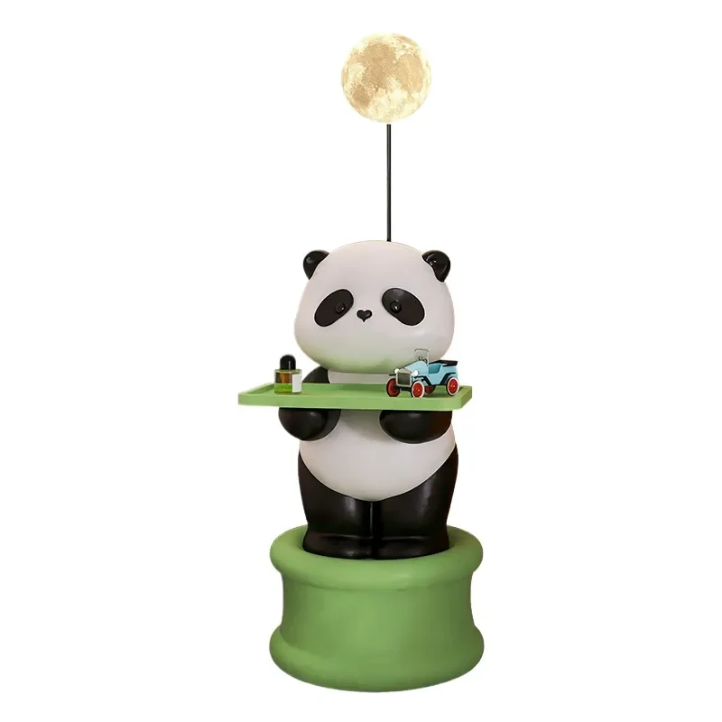 Giant Panda Floor Lamp with Ornament Tray Living Room Bedroom Sofa Side Table TV Cabinet Decoration Housewarming Gift