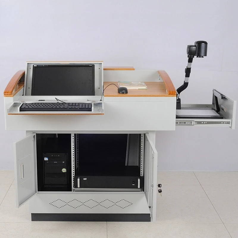 Furniture School Multimedia Podium Steel Teacher Teaching Lecture Table