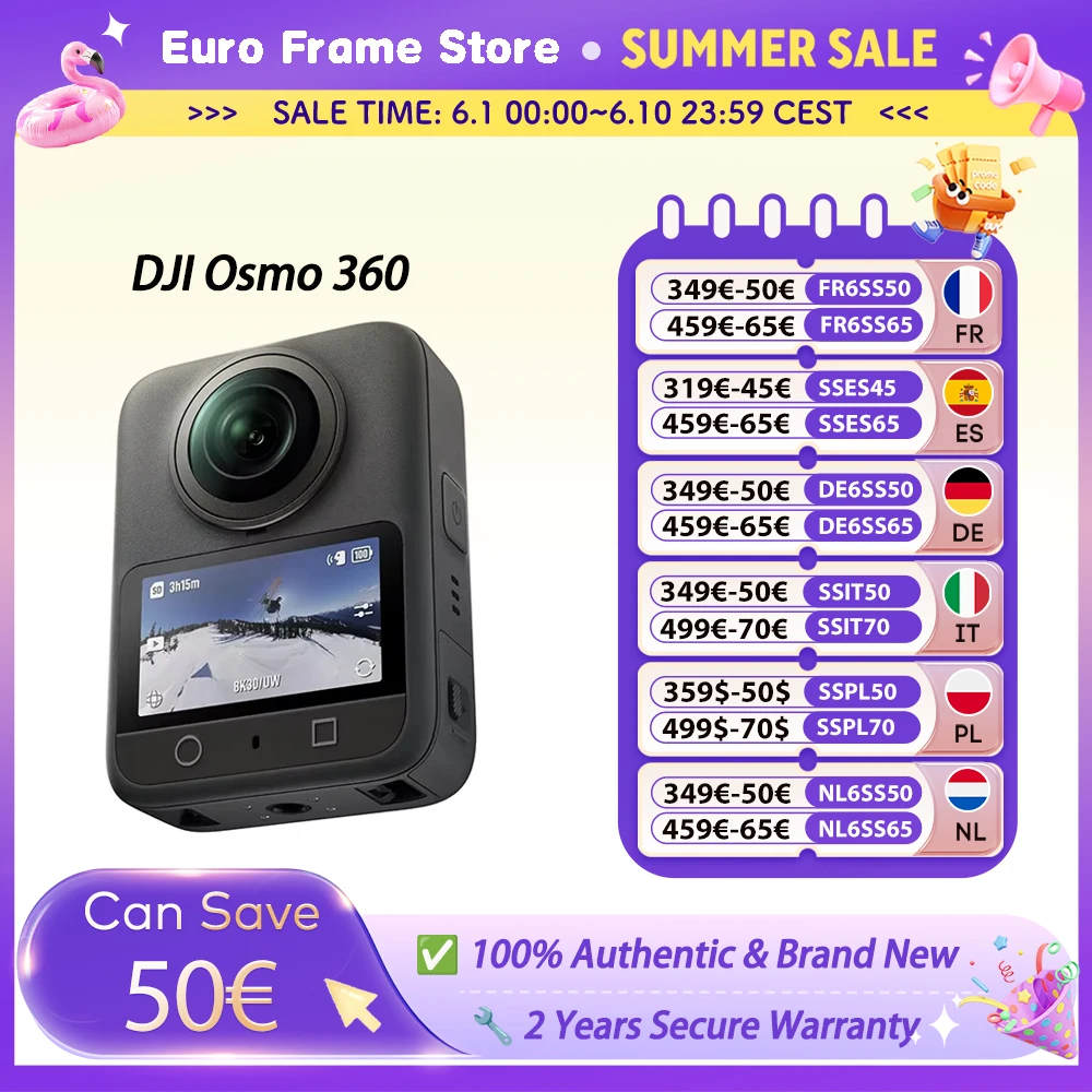 DJI Osmo 360 Standard Bundle, caméra 360° avec capteur 1 pouce °   Imaging 360 °   Vidéo en 8K Natif 360 °   Photo en 120MP DJI Osmo 360
