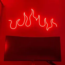 Fire Neon Sign Custom Neon Led Colorful  Aesthetic Beauty Neon Sign Living Room Wall Decoration Night Lamp