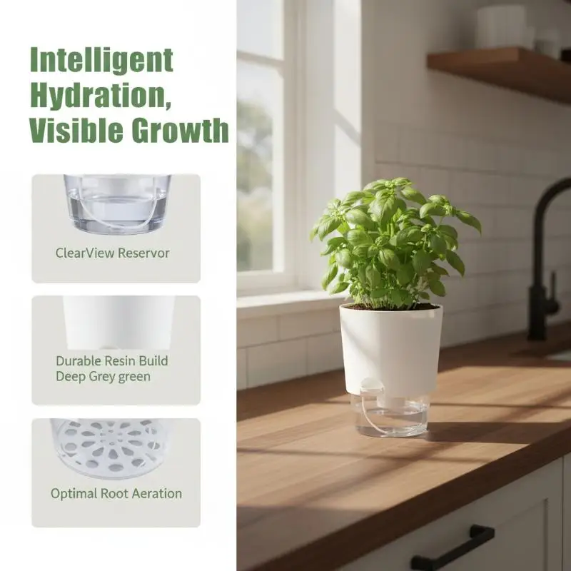 Self Watering Hydroponic  Pot BPA Free Soilless Cultivation Planter for Kids School Gardening Class