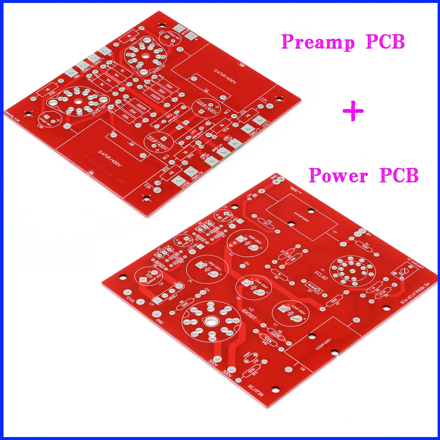 

Stereo 12AU7 ( ECC82 ) Tube Preamp Board Bare PCB + Power Supply Board Bare PCB