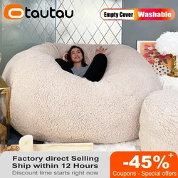 OTAUTAU King Size Giant Sofa Sac Pouf Cover No Filling Soft Fluff Bean Bag Chair Puff Couch Floor Corner Seat Futon DD007