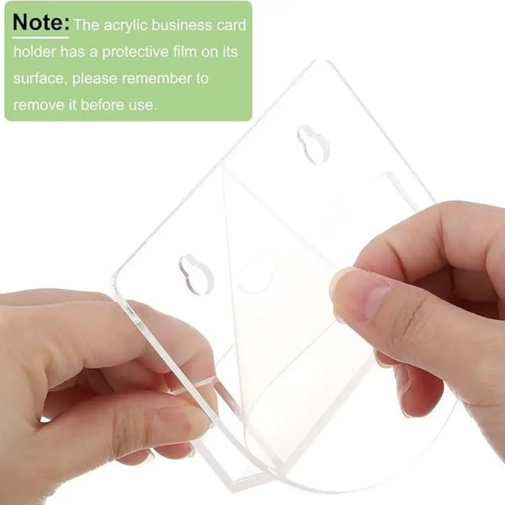 Acrylic Business Card Holder Suction Cups Window Mount Business Card Display Stand Transparent Easy Installation