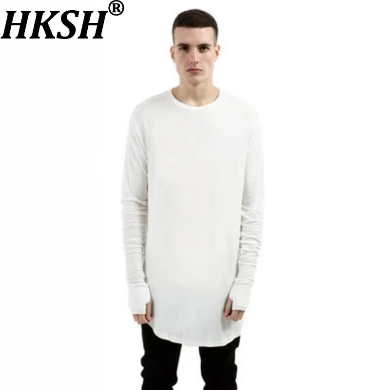 HKSH Spring Autumn New Men Tide Dark Punk Niche Non-Mainstream Slim Cotton T-shirt Hairdresser Performance Tees Y2K Vibe HK27938