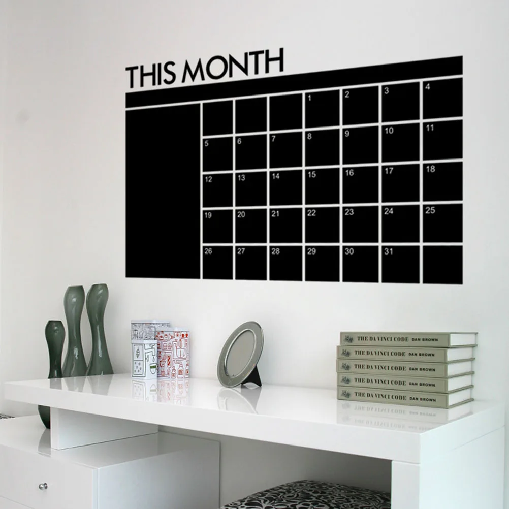 

Calendar Blackboard Stickers Reusable Erase Wall Removable Monthly Planner Board Household Multi-function for Home