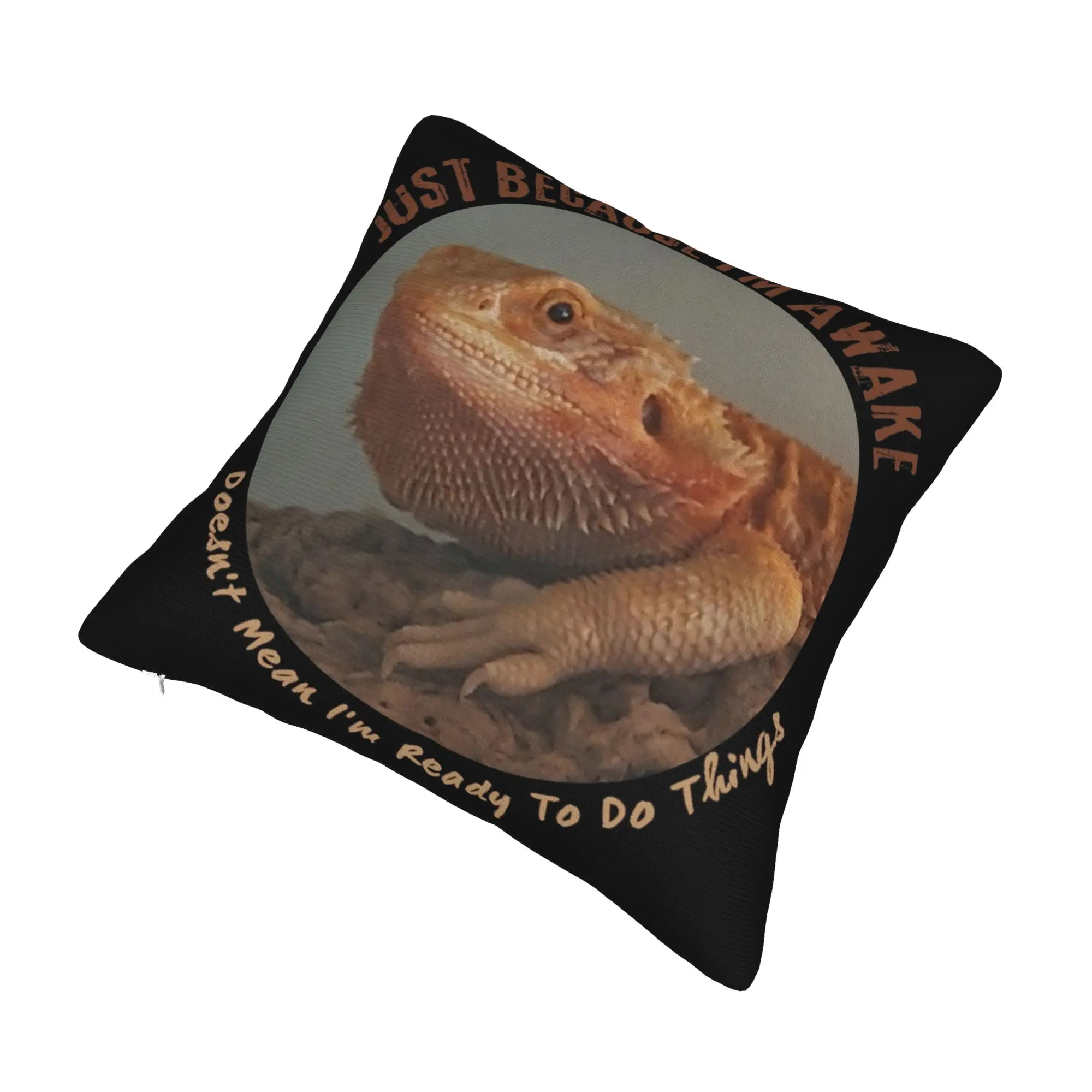 Decorative Pillowcase Just Because I'm Awake Funny Quote  Stuff Bed  Pillow Case Cover Square Multi Size