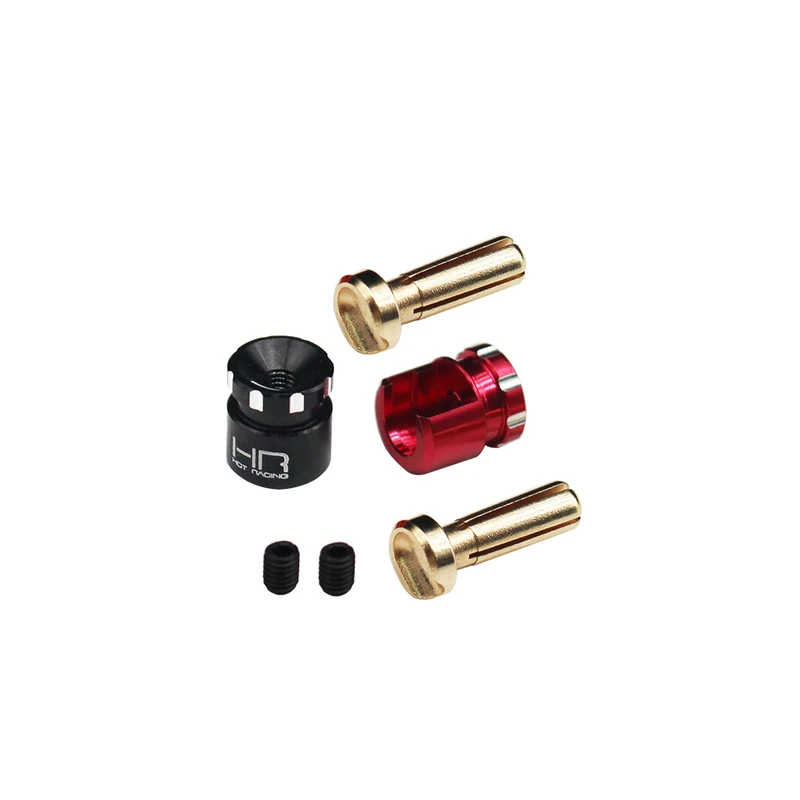 Hot Racing 16mm long 4mm Bullets w/Med heat sink Bullet Plug Grips improved grip battery leads