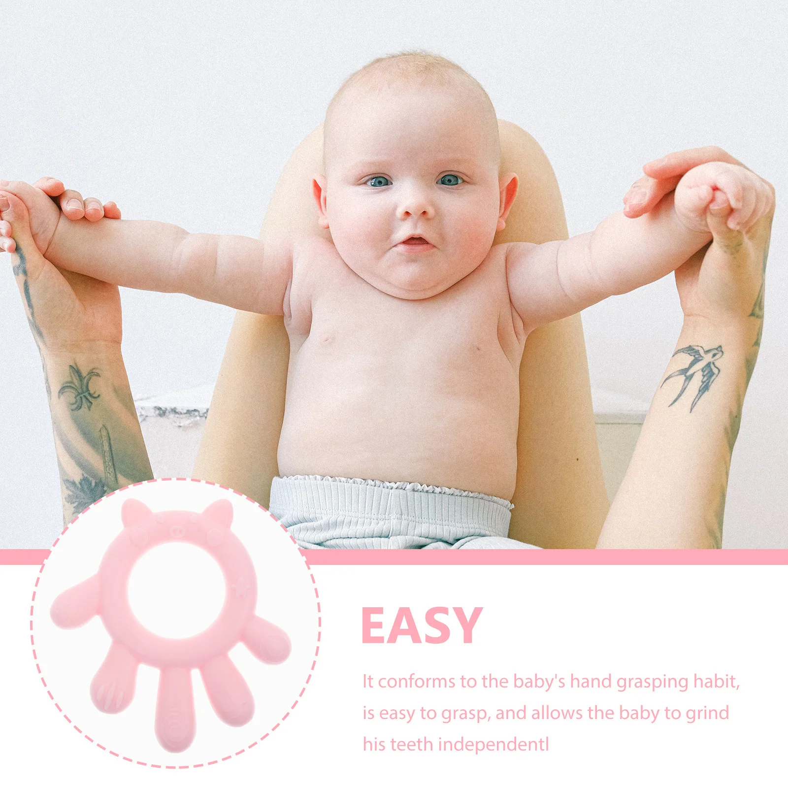 

Безопасный, полезный детский прорезыватель, компактный, легкий, простой в хранении, для путешествий, подходит для домашнего использования, привлекающий внимание, детский прорезыватель для зубов