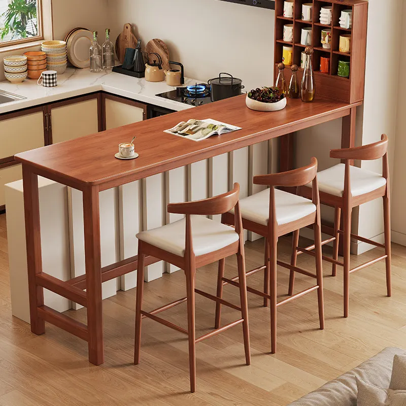 Solid wood bar household high living room partition long strip narrow balcony simple leisure wall