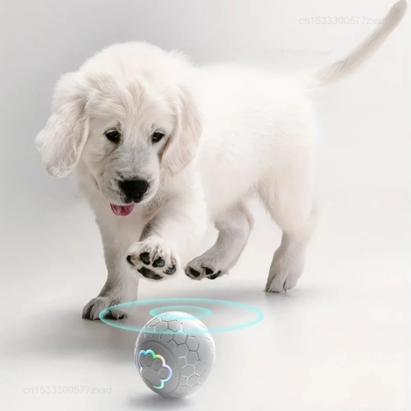 Smart Dog Toy Ball Electronic Pet Toy Ball Automatic Bouncing Rolling with RGB Lights Interactive Pet Toys Bite-Resistant Ball