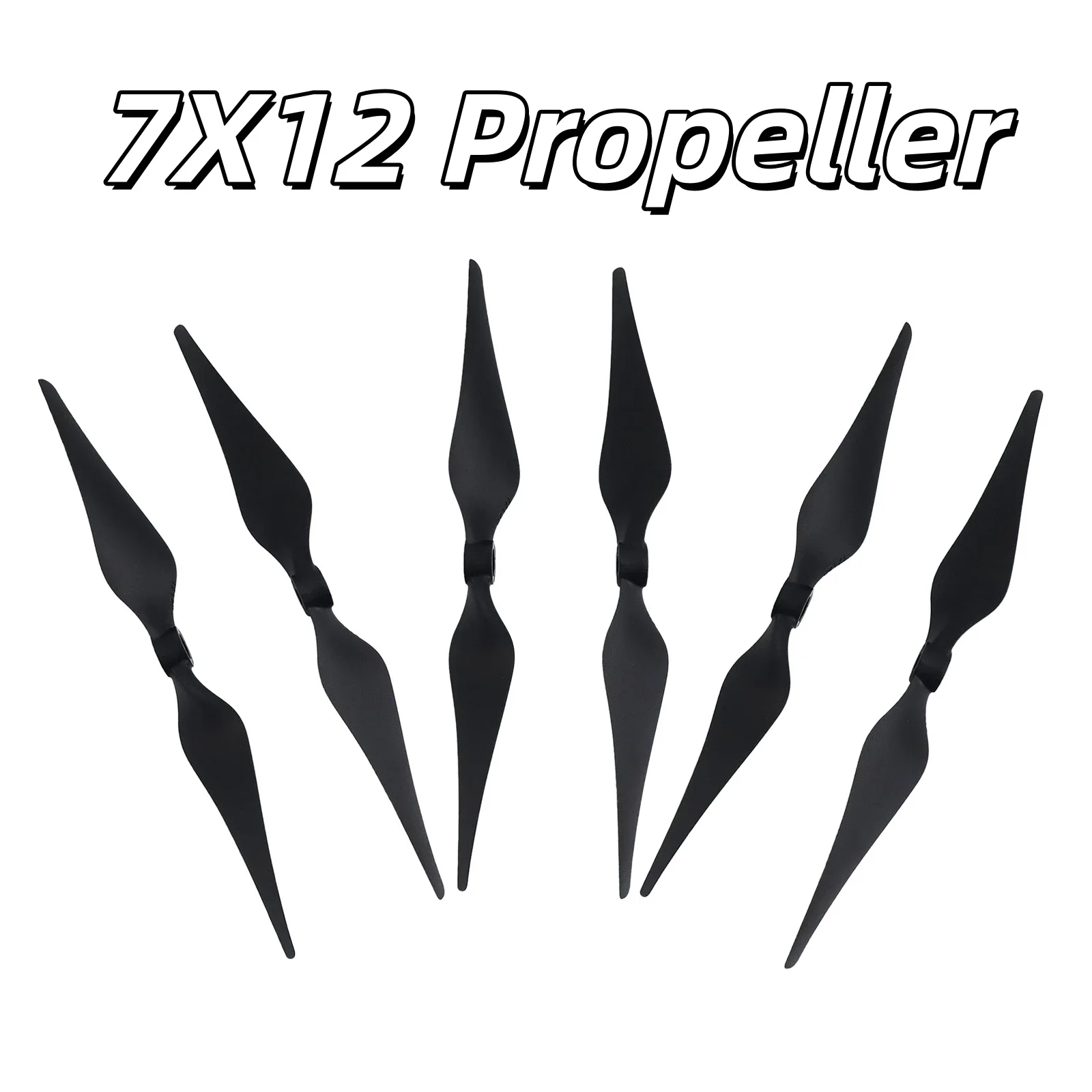 1/4Pair 7X12 CW/CCW 2-blade Propeller Thin Electric Prop Reinforced Nylon Prop for 7 inch RC Airplanes