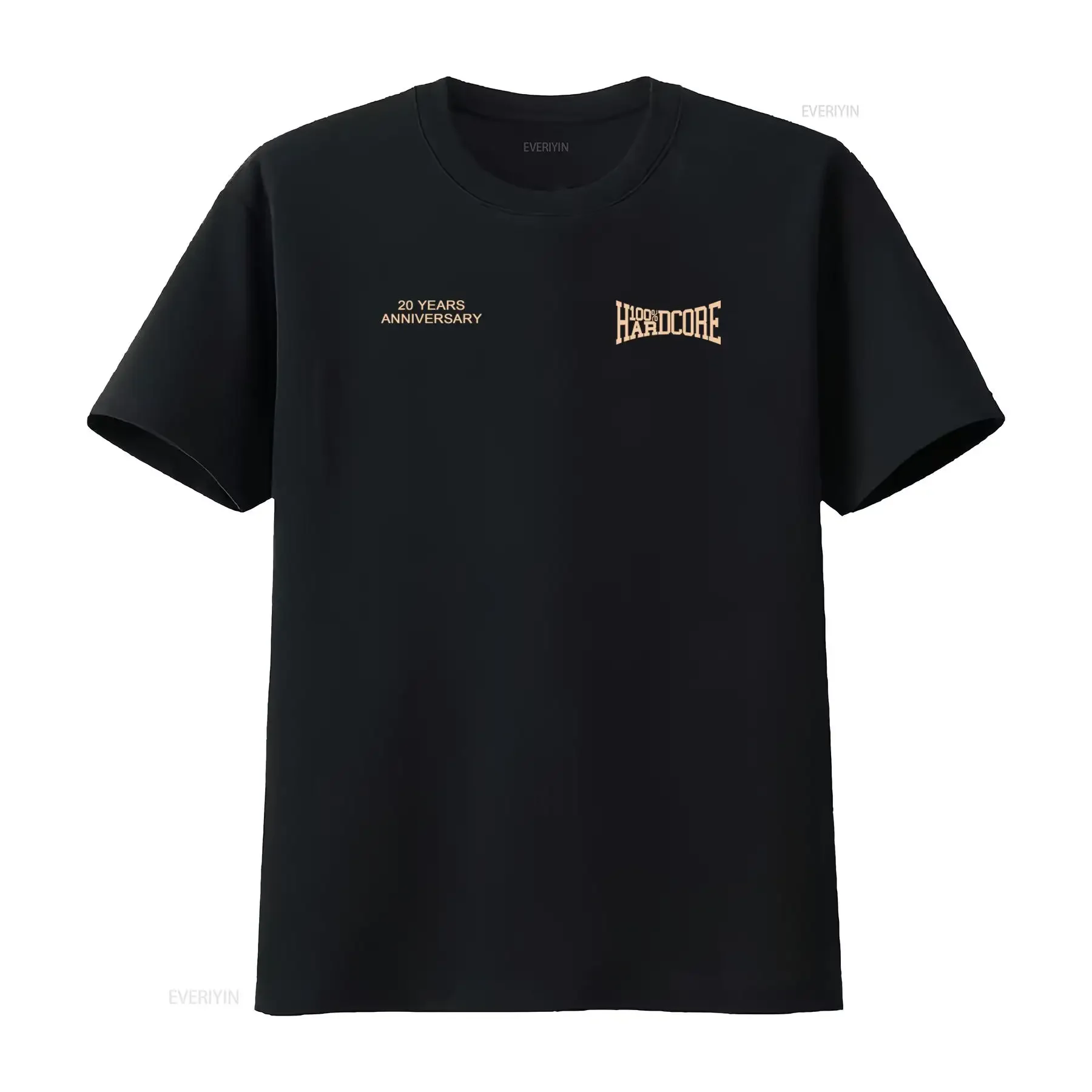 100 HARDCORE 20 YEARS ANNIVERSARY T Shirt Black Gabber Style Limited Edition Sale vintage Washed Comfortable Breathable
