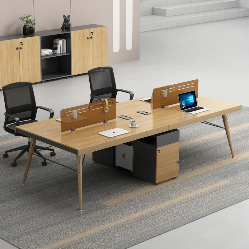 أثاث مكتبي بتصميم بسيط وحديث، لوحة مواد عالية الجودة، طاولة مكتب تنفيذي لمحطة العمل #3