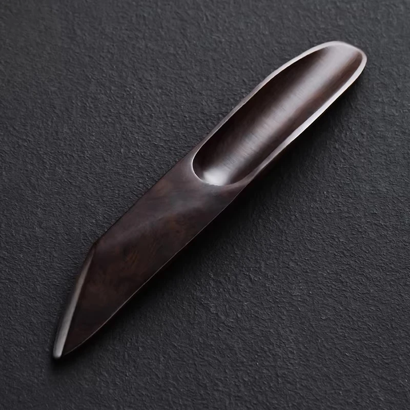 Black Sandalwood Kung Fu Teaspoon Household Solid Wood Tea Shovel New Tea Brewing Accessories Teaspoon for Picking Tea Dispenser