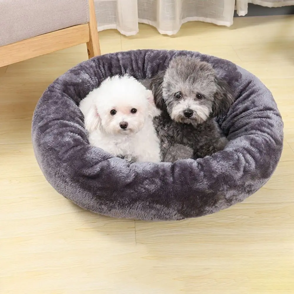 Comfortable Round Dog Kennel Winter Cat House Soft Cloth/Plush Warm Dog Sleeping Bed Warm Round Plush Dog Sofa Baskets Spring