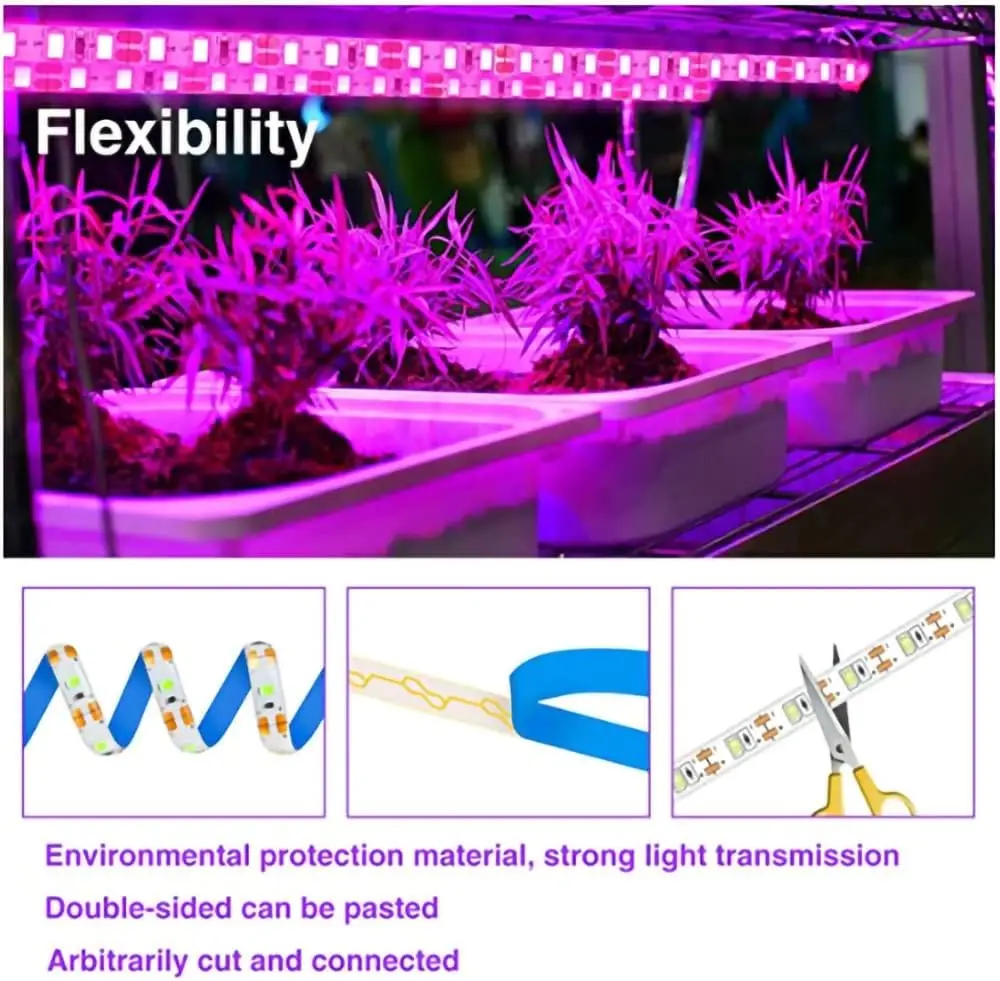 5VPlant Light Grow LED Strip 5V USB LED 1-5m Full Spectrum Waterproof LED Chip For Greenhouse Flower Plant Grow Tent Hydropon