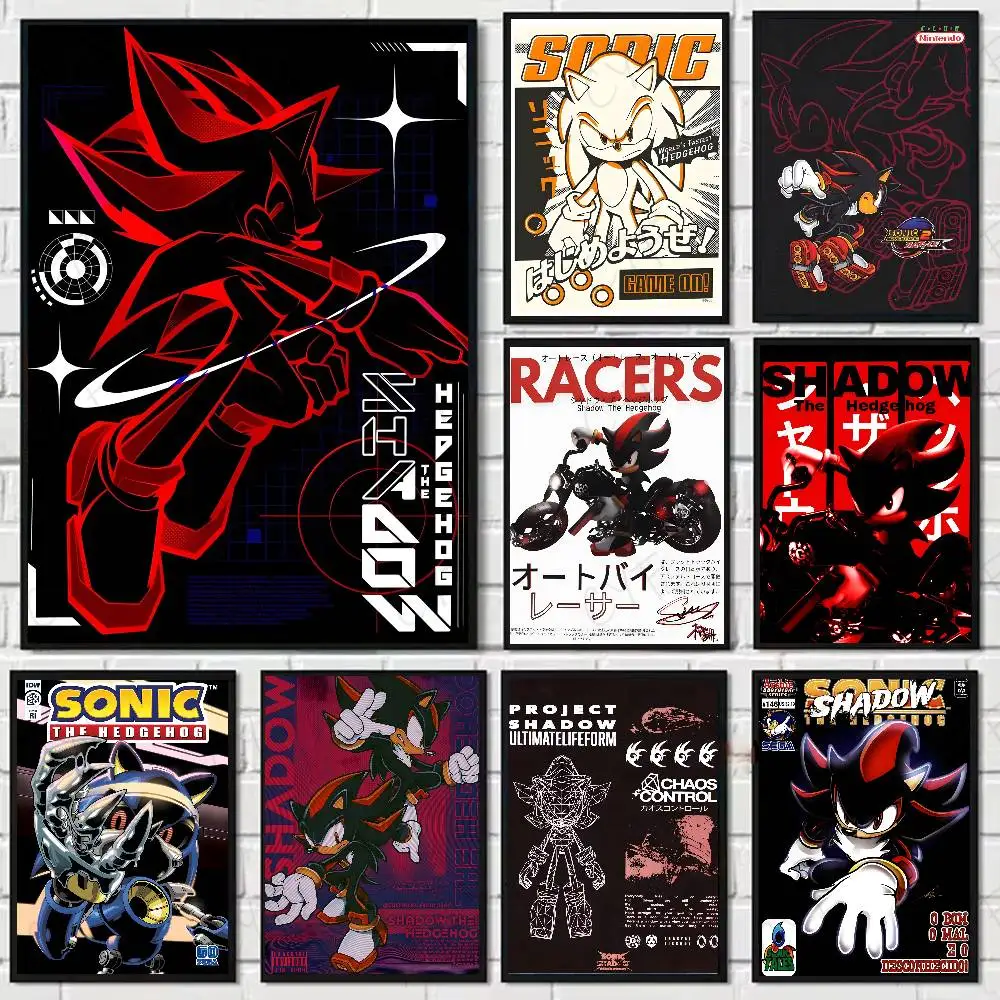 Klassisches Cartoon-Anime-Spiel S-SonicS Poster HD-Kunstposter, selbstklebend, wasserfest, für Zuhause, Wohnzimmer, Schlafzimmer, Bar, ästhetische Dekoration
