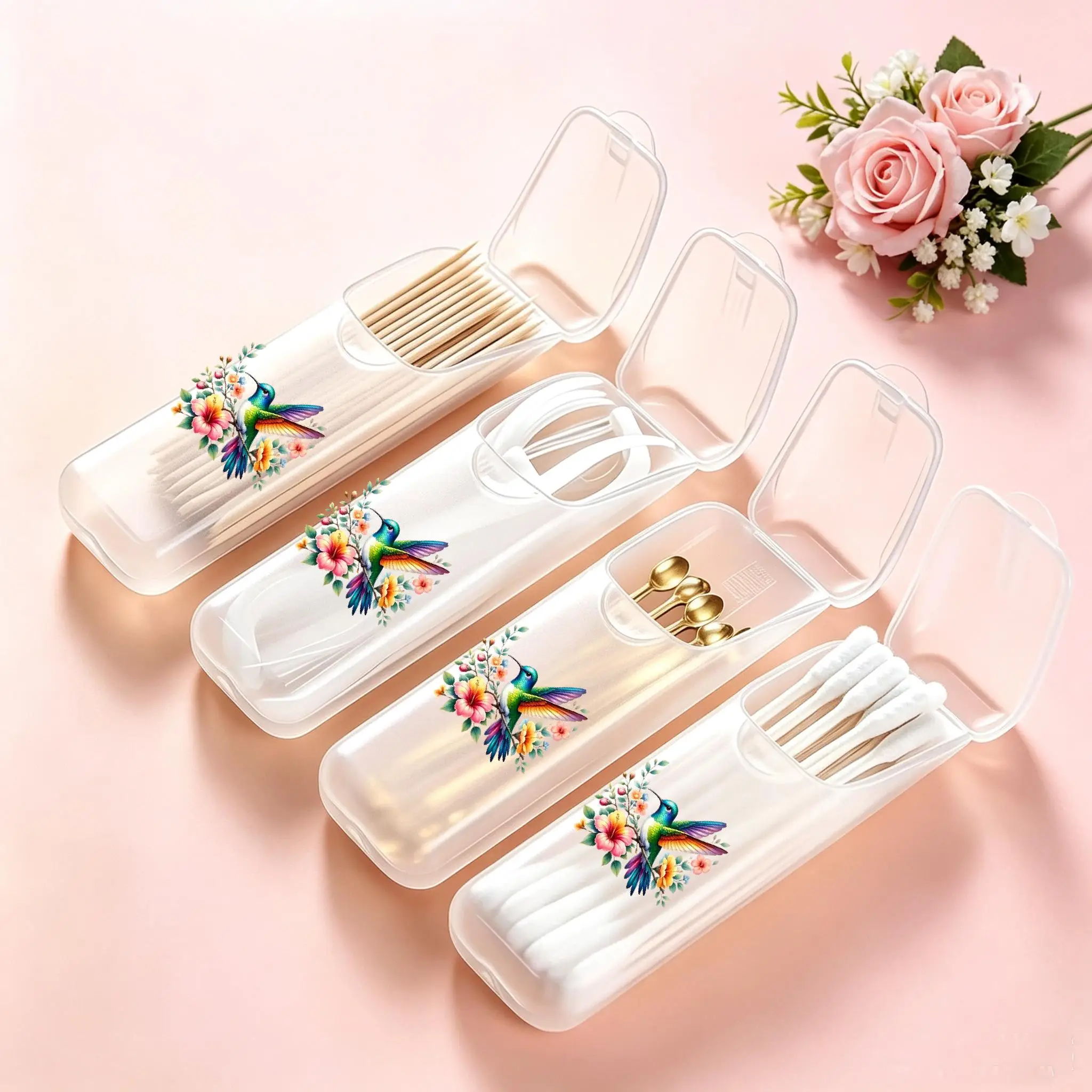 Bird Mini Storage Box, Travel Pill & Capsule Case, Food-Grade PP Container for Toothpicks, Dental Floss, Small Parts & Tiny Item