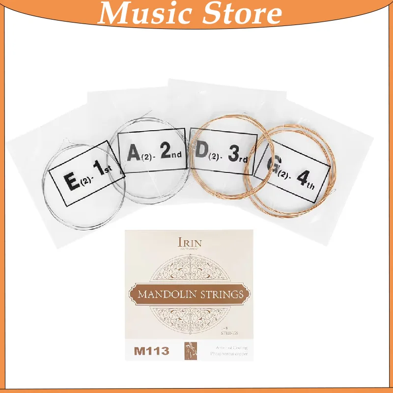IRIN M113 Mandolin String 8 pcs Set Guitar Strings Phosphorous Copper Material Rustproof Guitar Strings  Accessories