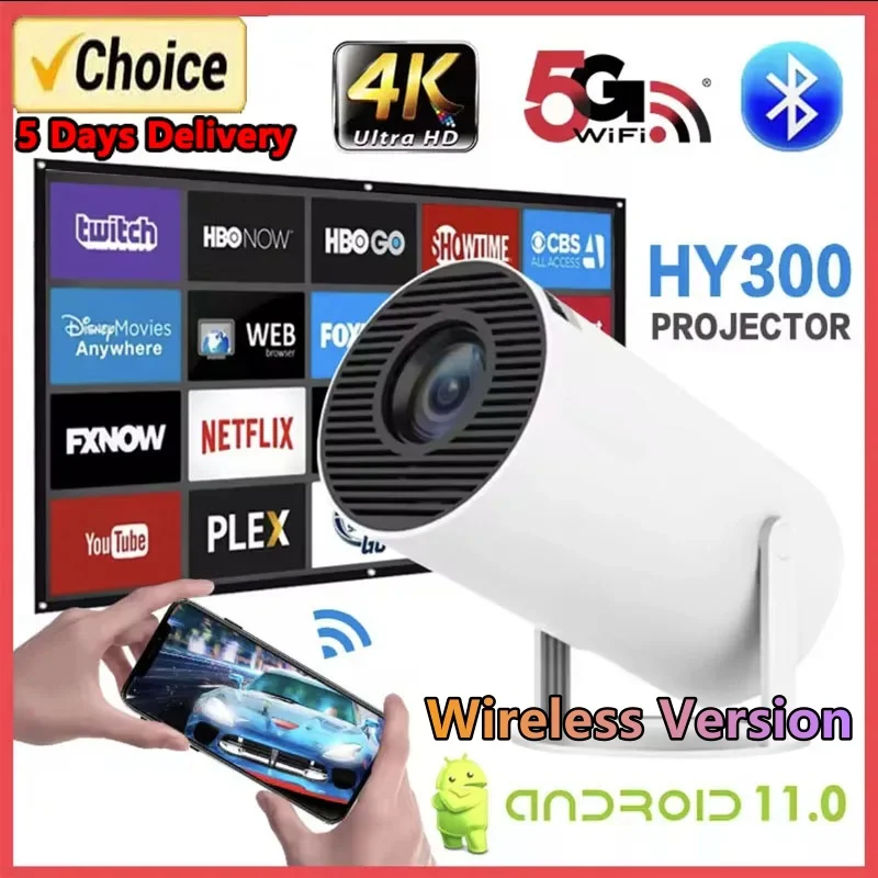 2024 New 4K Android 11 Dual Wifi6 200 ANSI Allwinner H713 BT5.0 1080P 1280*720P Home Cinema Outdoor portable Projetor