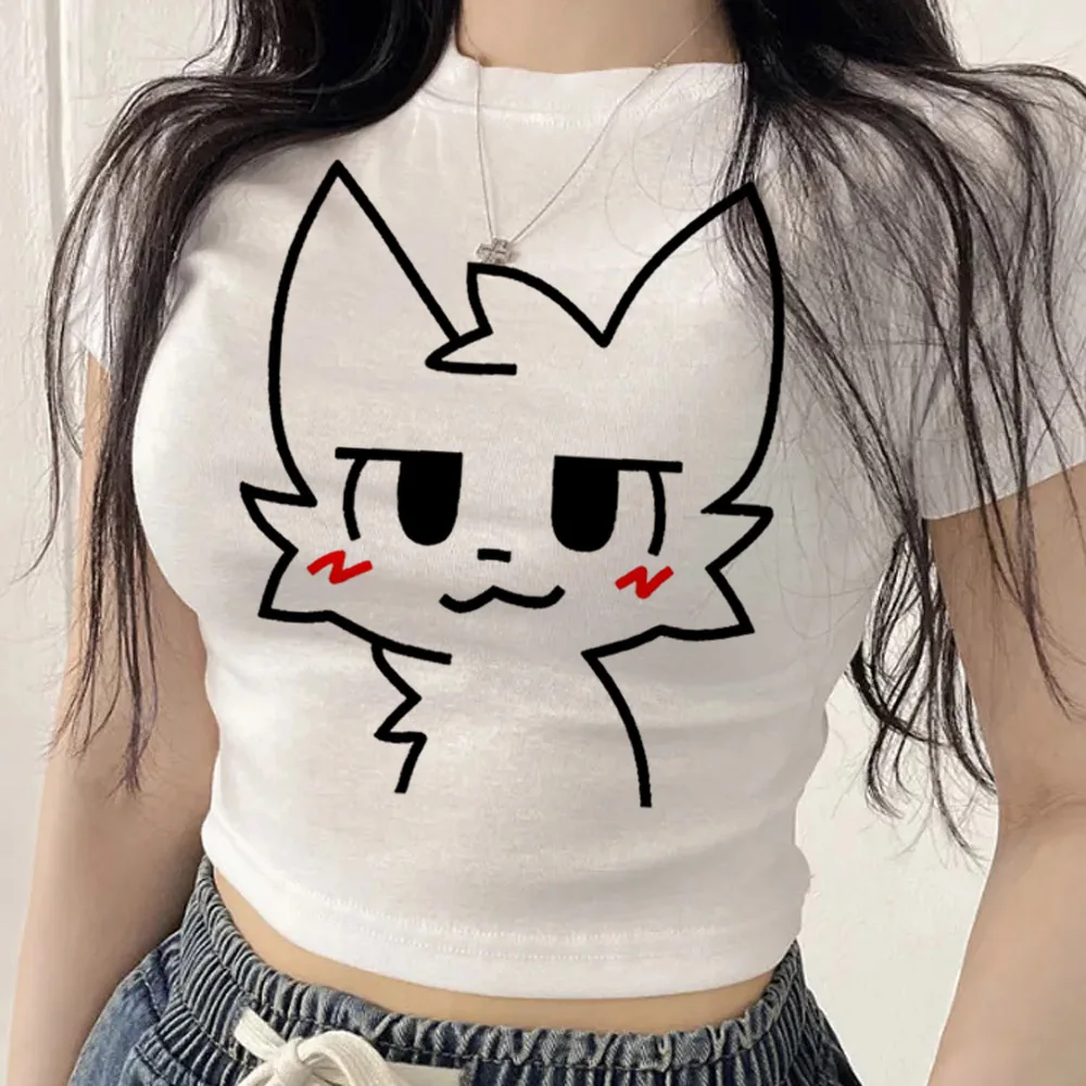 Boykisser crop top ladies summer baddie korean fashion funny meme tshirt alternative  graphic vintage cute cutecore