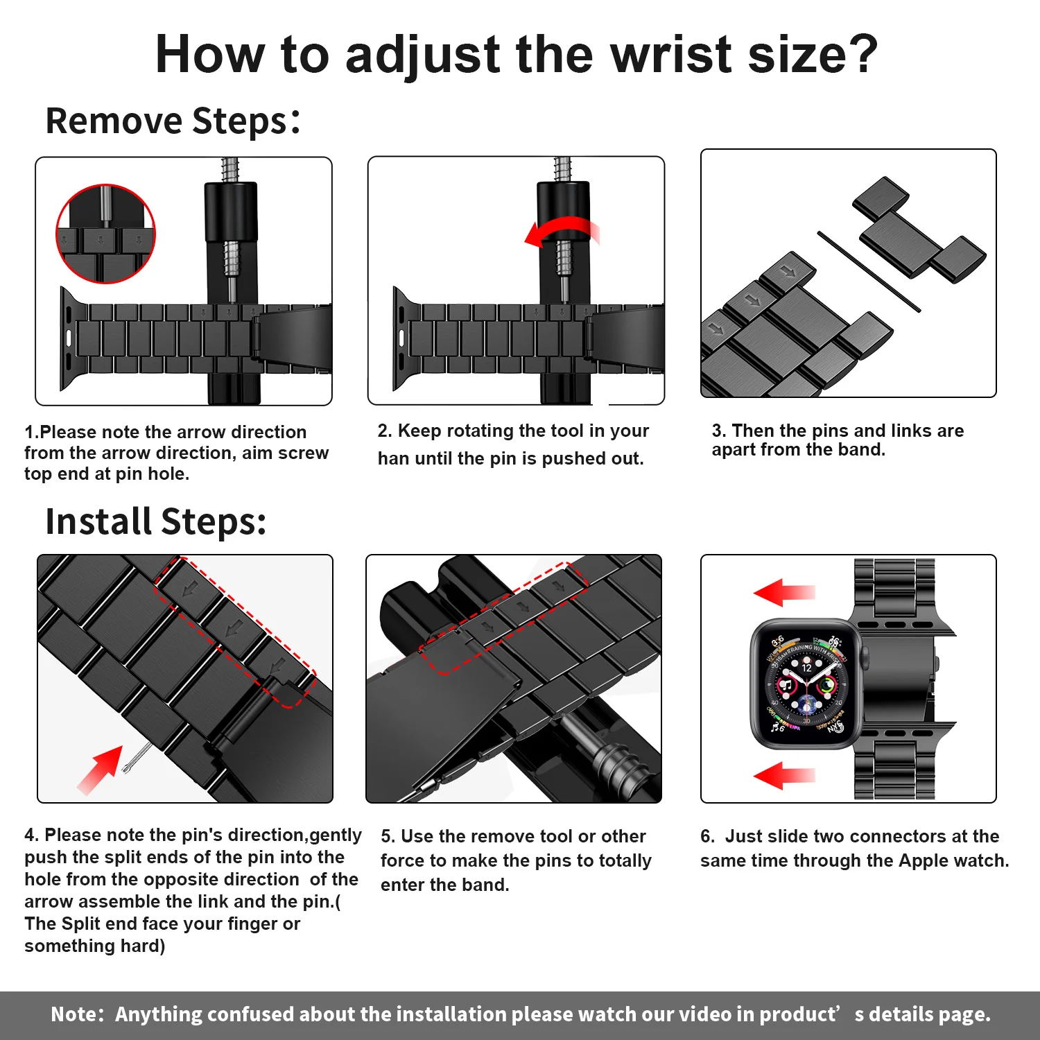 Neues Metallarmband für Apple Watch 12 11 10 46mm 45mm 44mm Edelstahl-Armband IWatch 9 8 7 6 SE 42mm 41mm 40mm 38mm Band – Detail 4