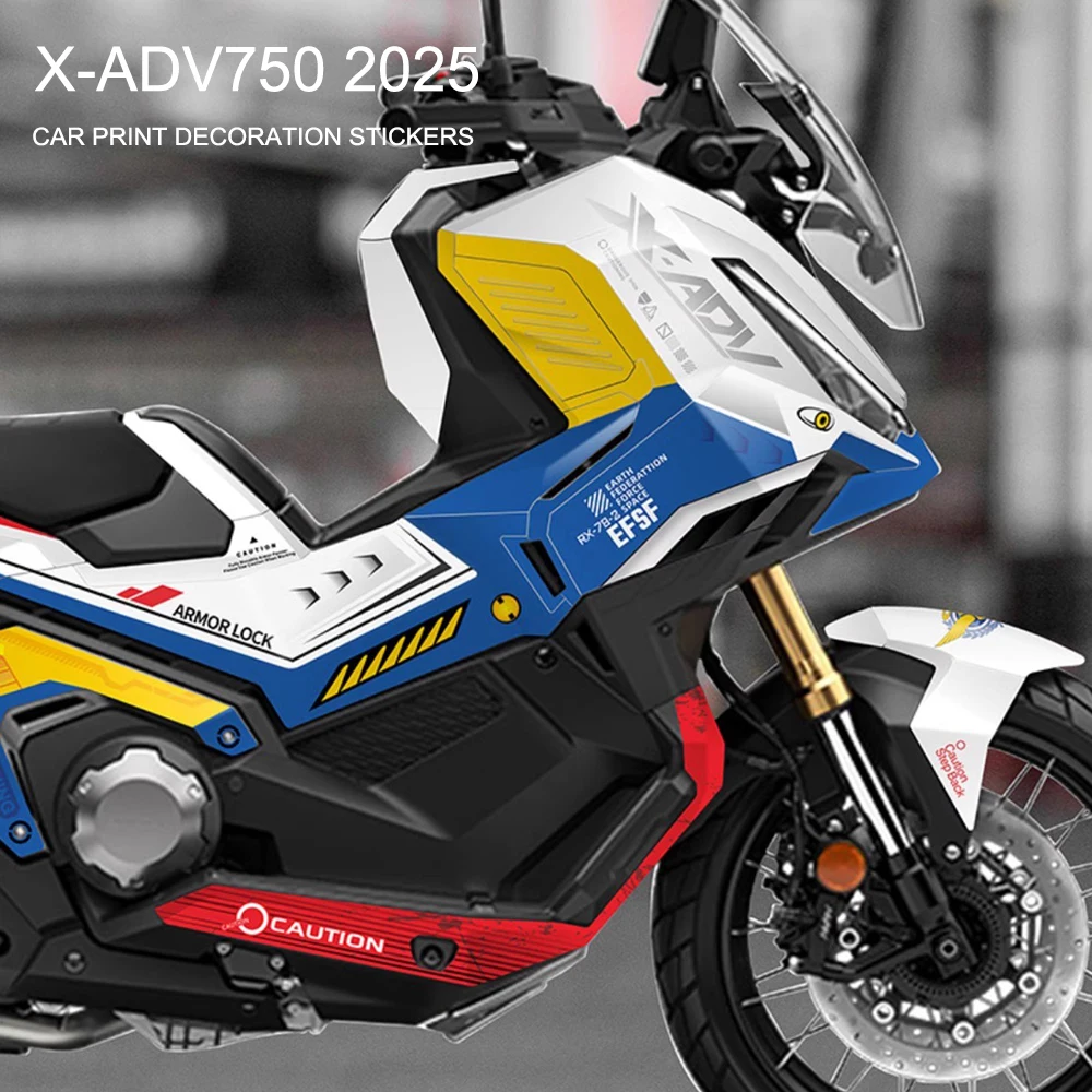 

For Honda XADV750 XADV 750 2025 New Motorcycle Accessories Full Car Flower Version Waterproof Sticker Decoration Decals Pattern