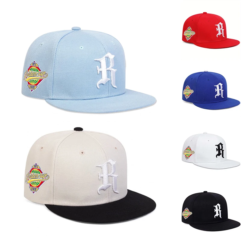 Gothic Letter R Embroidery Hip-hop Hats Spring and Autumn Outdoor Adjustable Casual Baseball Caps Sunscreen Hat