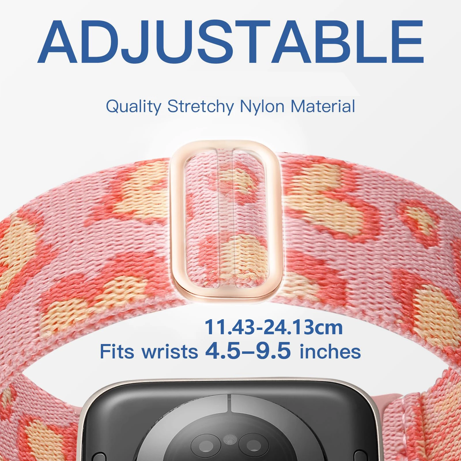 Soft & Breathable Stretchy Nylon Solo Loop Band - Compatible For Apple Watch 38mm 40mm 41mm 42mm 44mm 45mm 49mm, Elastic Braided