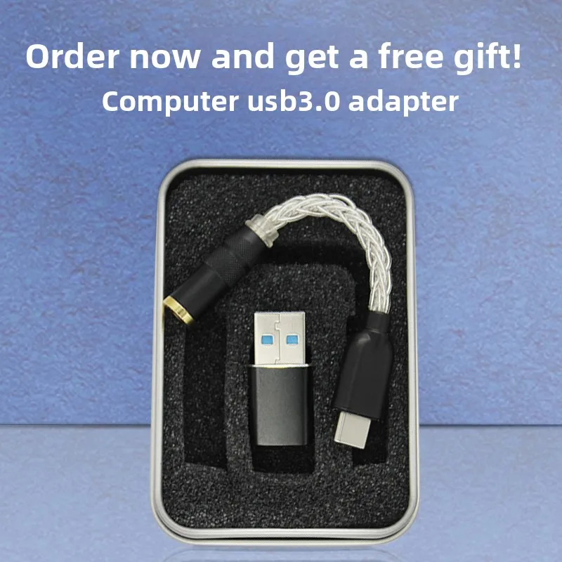 Pure Silver Cable ES9281CPRO Mobile Phone HiFi Headphone Amplifier Type C Adapter Lossless DSD Hard Decoding Small Tail