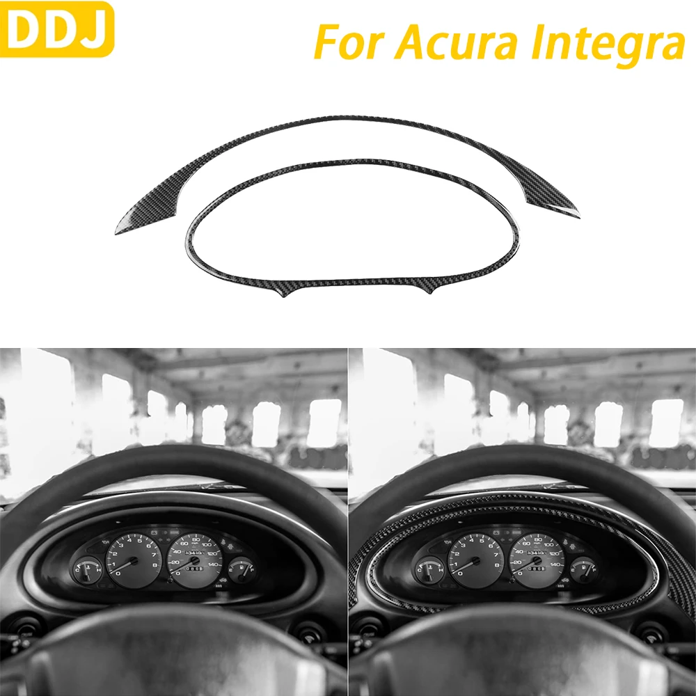 For Acura Integra 1994-2001 Accessories Carbon Fiber Dashboard Speedometer Surround Panel Set Car Interior Decoration Sticker