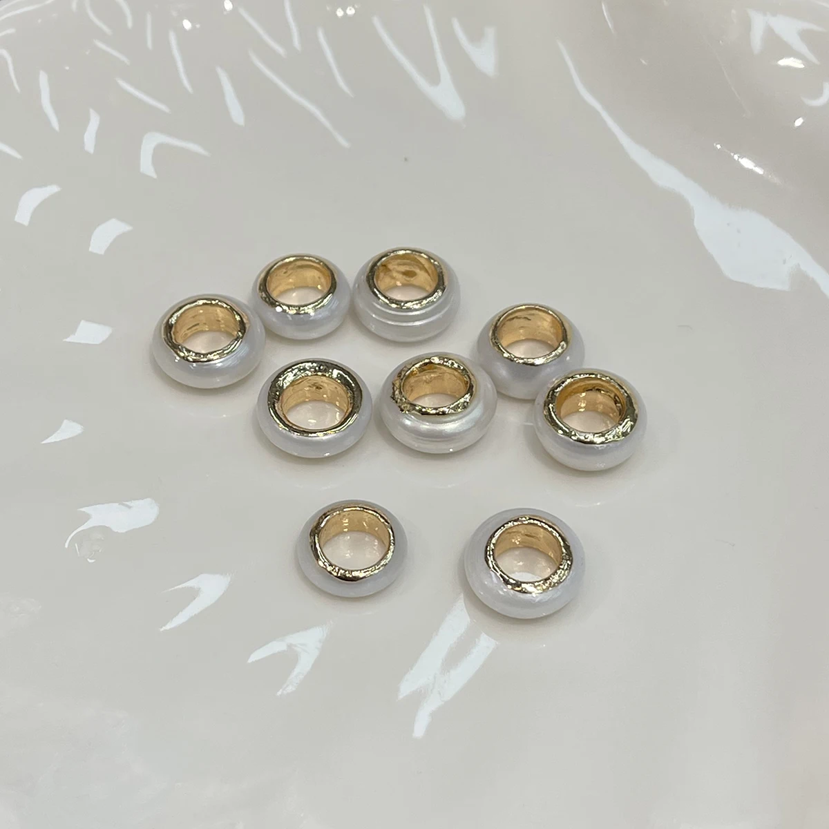 3 Stück natürliche Süßwasserperlen mit großem Loch, isolierte Perlen für die Schmuckherstellung, DIY-Halsketten, Armbänder, Ketten, Ohrringe, Zubehör – Detail 2