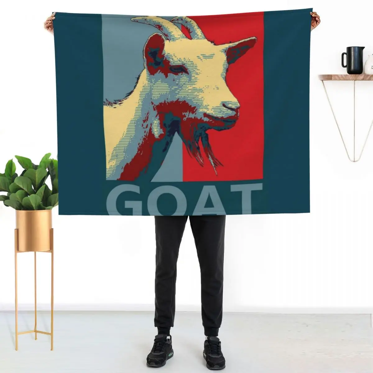 GOAT Throw Blanket couch cozy soft plush fuzzy picnic outdoor blanket