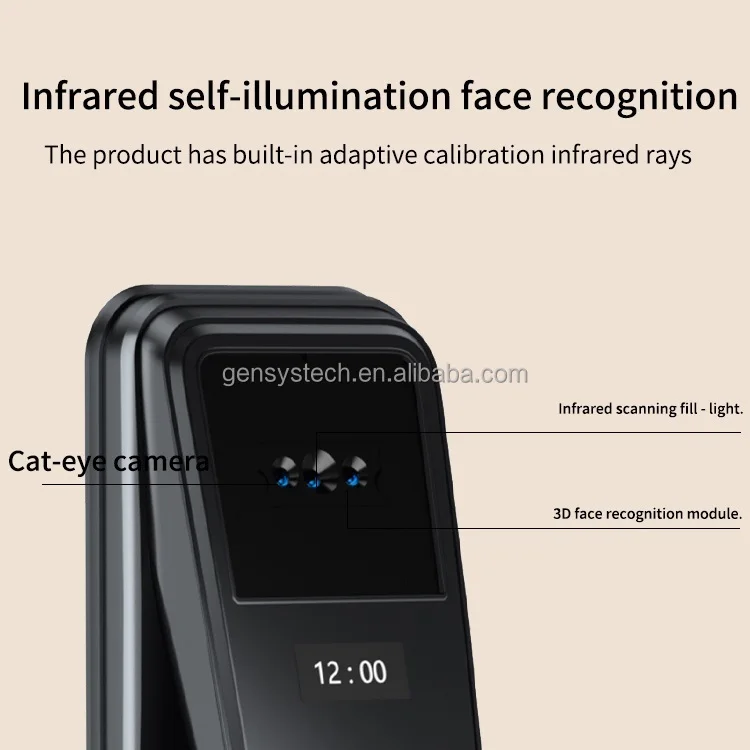 001 2025 New Design Automatic Lock 3d Face Fingerprint Wishome Fully Automatic Touch Finger Smart Door Locks